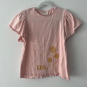 Zara girls top with flutter sleeves